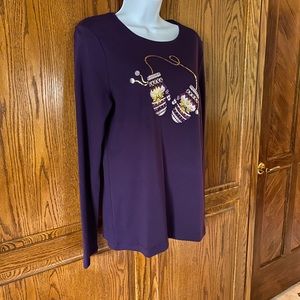 Christmas Top with fun mittens accent